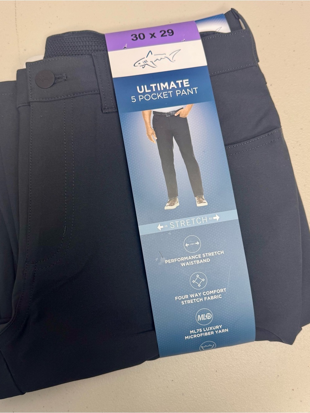Izod Stretch 5-Pocket Pants - Navy Blue